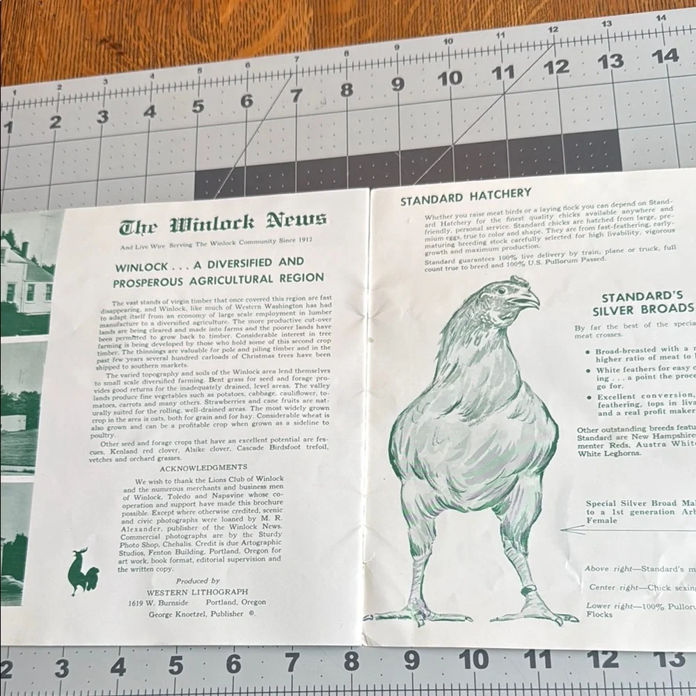 Vintage promotional booklet re Winlock, Washington w focus on poultry/hatchery